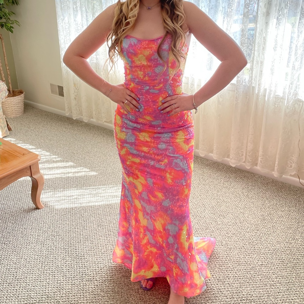 Clarisse Designs Tie Dye Prom Dress